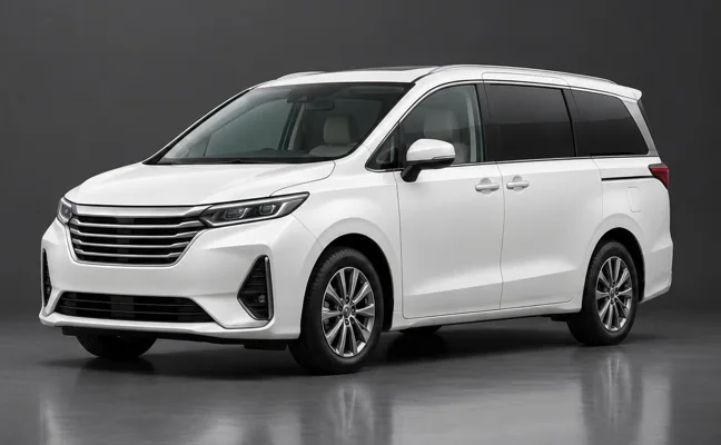 Clean white minivan — illustrative vehicle